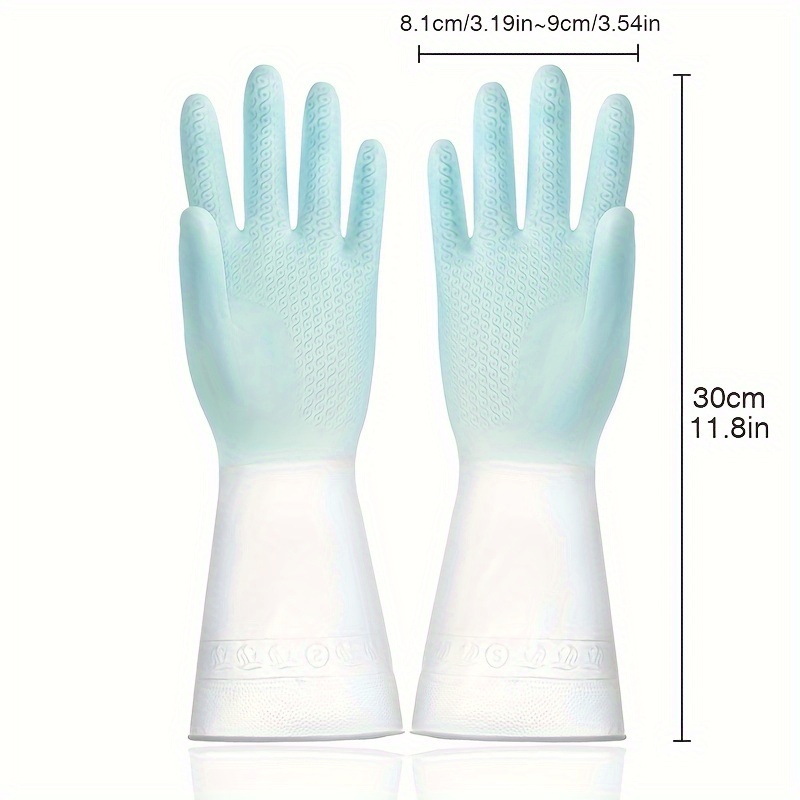 2pcs Set Kitchen Dish Washing Gloves PVC Rubber Silicone Latex