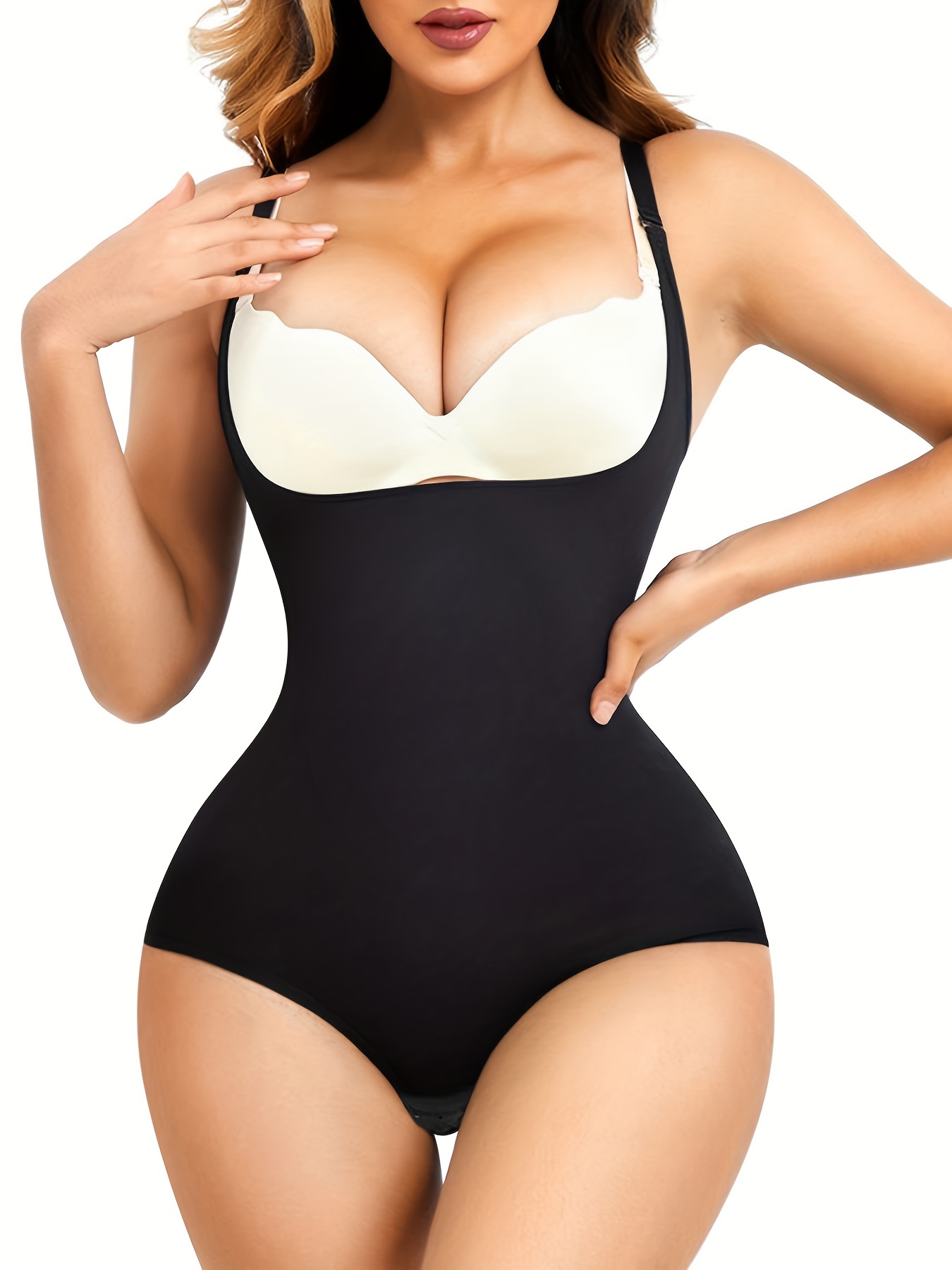 Solid Shaping Bodysuit Tummy Control Butt Lifting Open Back - Temu