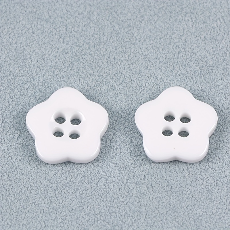 50pcs/pack White Color 4 Holes Buttons Shirt Buttons For Men Apparel  Supplies Sewing Accessories Size 0.43inch