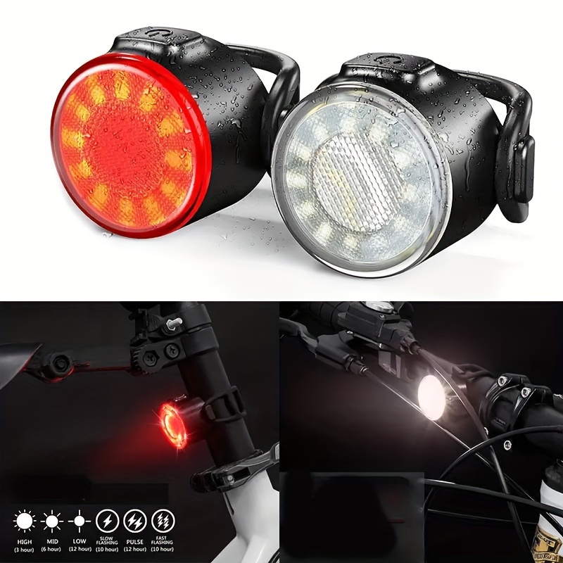 Juego de luces para bicicleta, potente kit de luces LED para bicicleta, luz  para bicicleta IPX5 impermeable, luces recargables USB para bicicleta, luz  delantera y trasera para bicicleta de carretera para hombres