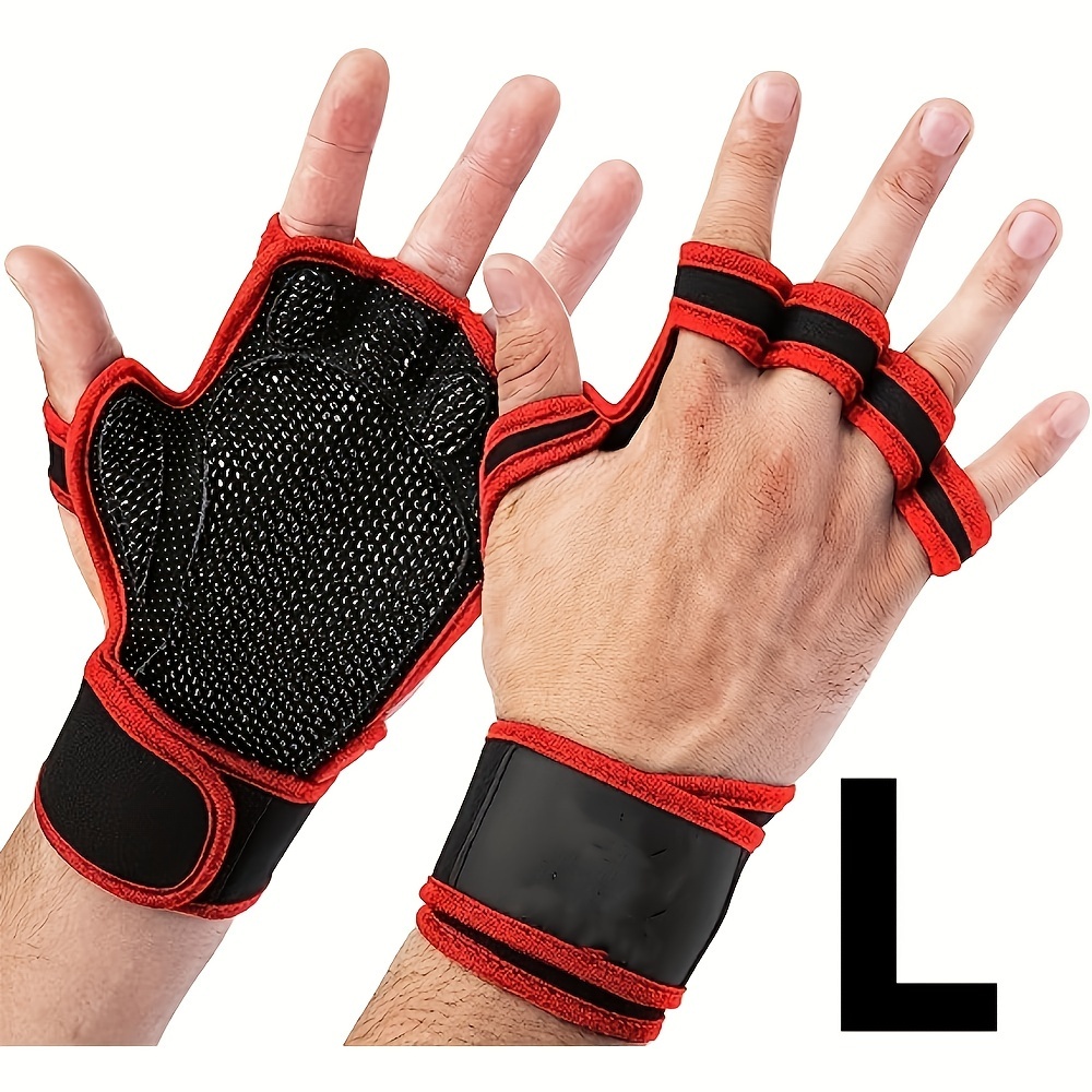 Guantes Antideslizantes Gym Rojo Talla S