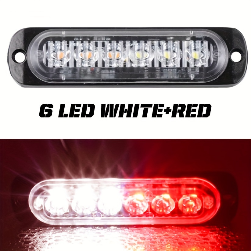 NC - 6 led voiture camion flash d'urgence d'avertissement de danger balise  stroboscopique barre de lumière rouge - Ampoules LED - Rue du Commerce