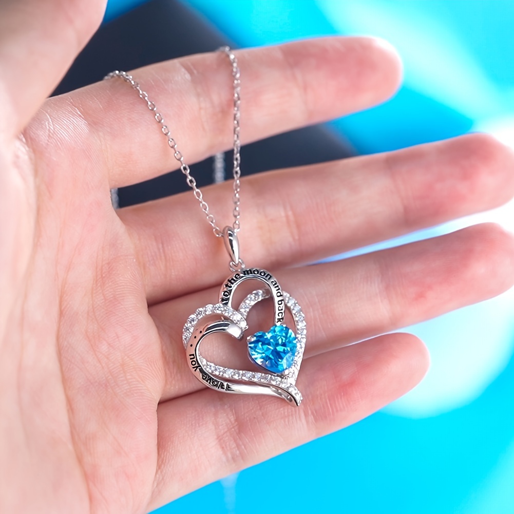 STORUP Birthday Gifts for Girls Necklace, S925 Sterling Silver Pendant CZ Heart Necklace for 5th 6th 7th 8th 9th 10th 11th 12th 13th 14th 15th 16th