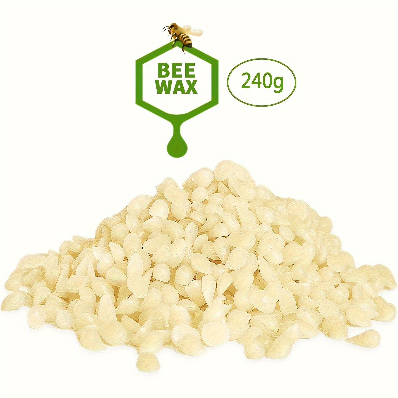 0.53LB/1.06LB White Organic Beeswax Granules- For DIY Candle Making,Soap,  Lip Balms, Lotions, Perfect For Aromatherapy Candles Making!