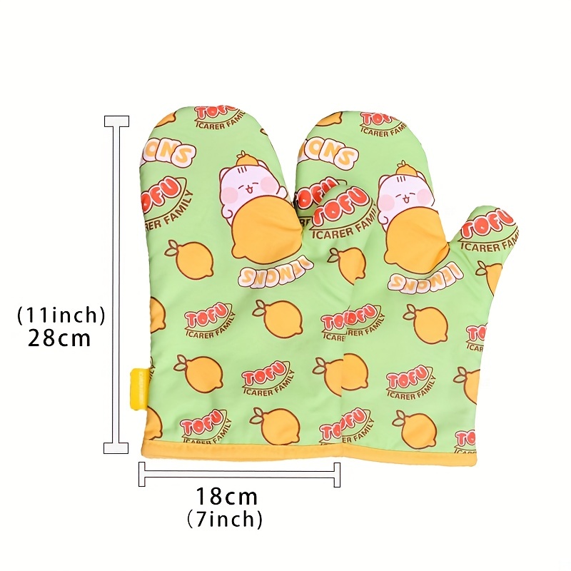 Cute Cartoon Avocado Oven Mitts and Pot Holders Sets High Heat