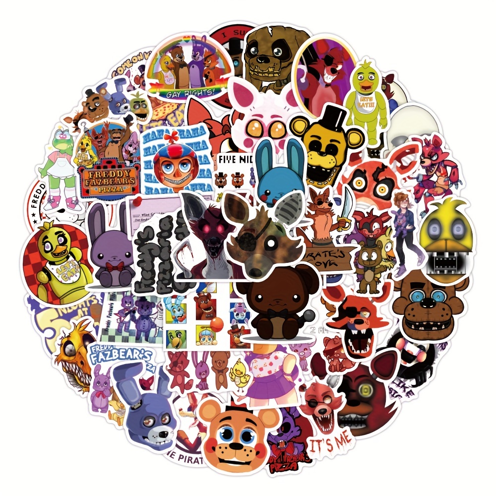 Five Nights at Freddy's Stickers 50 Pack Waterproof  