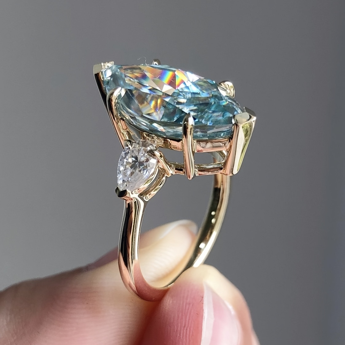 Ocean blue sale zircon ring