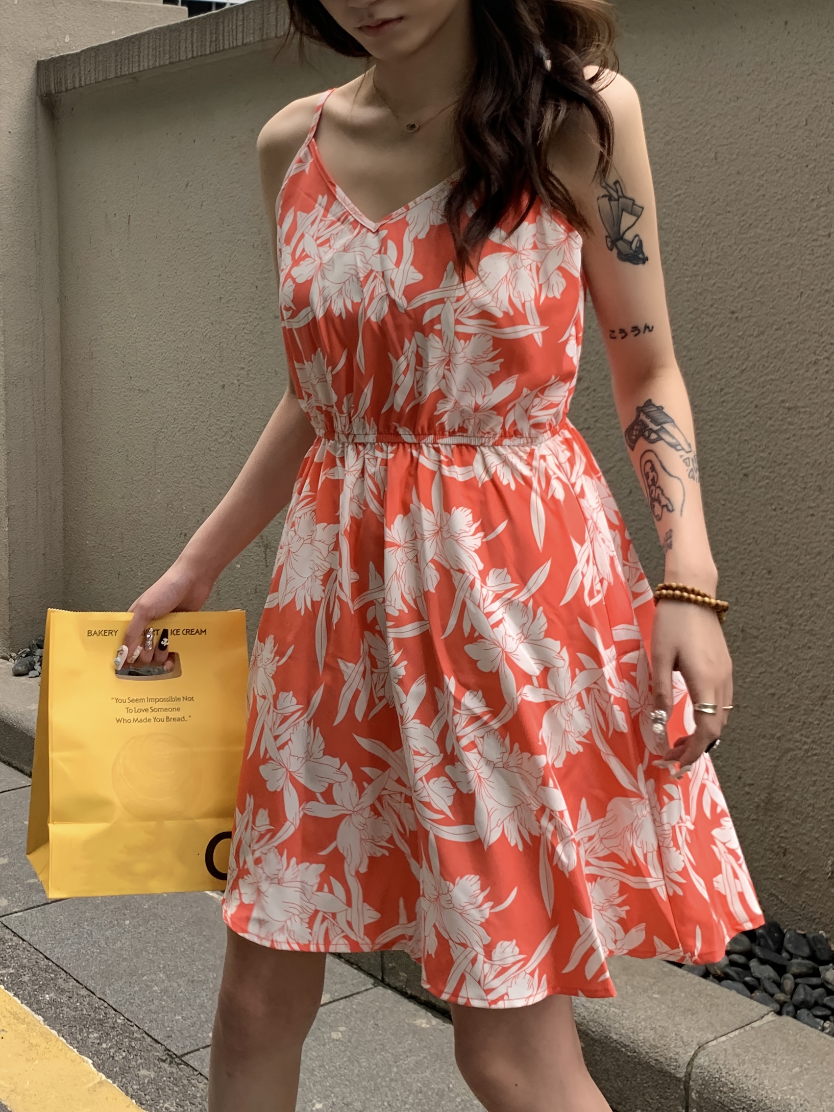 Buy Women's Summer Floral Spaghetti Strap Mini Dress, Sleeveless