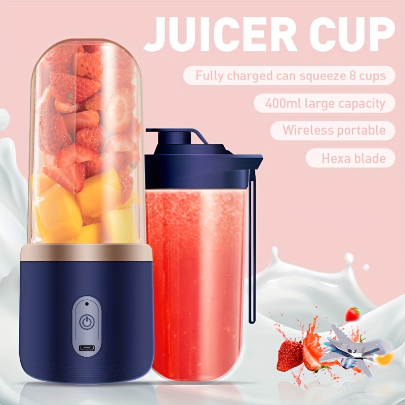 6 Blades Usb Portable Juicer Maker, Juicer Fruit Juice Cup Automatic Small  Electric Juicer Smoothie Blender Ice Crushcup Food Processor - Temu Italy