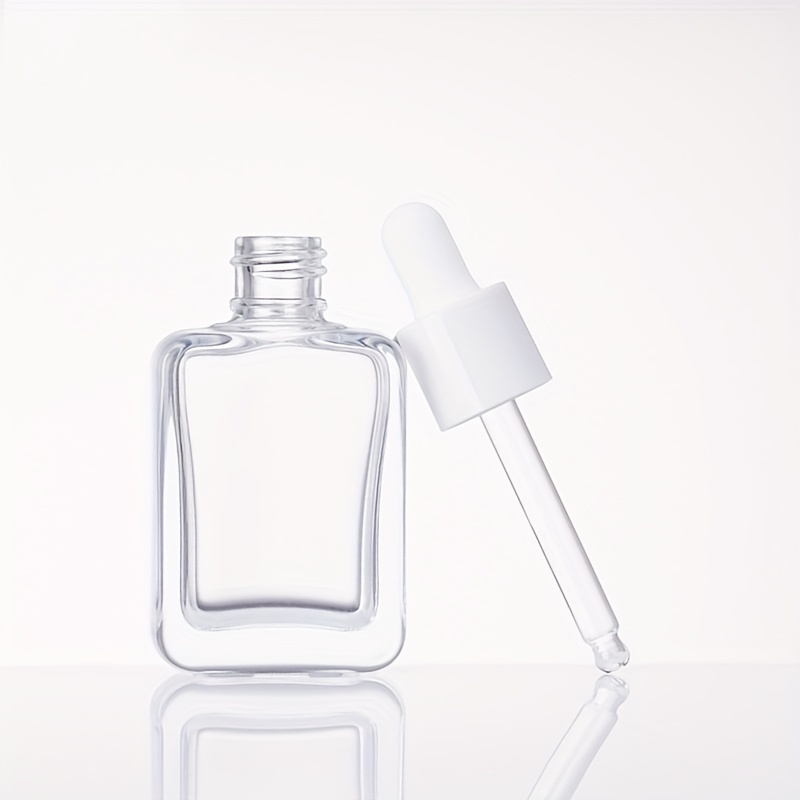 TEMU 30ml Clear/purple Glass Dropper Bottle With - Square Liquid , Massage Oils, Serum Pipette Refill For Skincare, Formaldehyde-free, Skincare |
