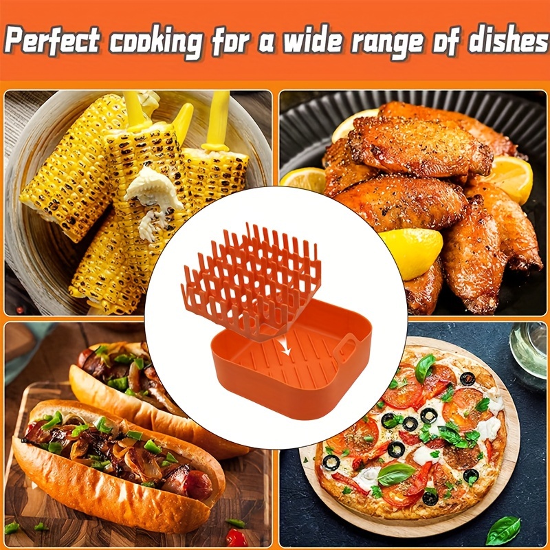 2pcs/set Silikon-Airfryer-Liner Mit Bacon-Grill-Rack, Bacon