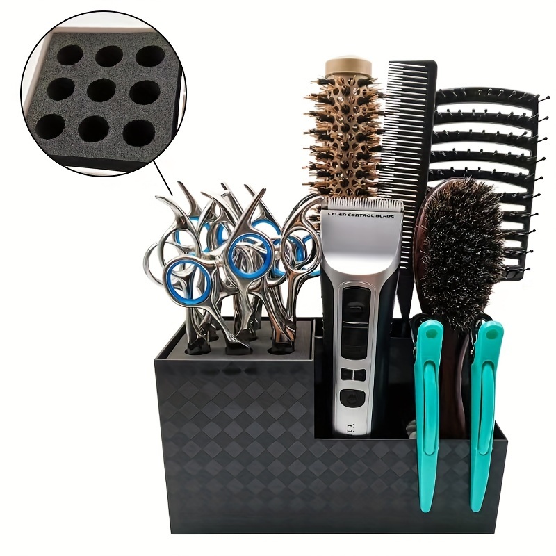 

Hairdressing Tools Non-slip Sponge Scissors Holder Comb Scissors Case Beauty Tools With 6 Grid Storage Boxes Professional Hairdressing Accessories For Barber Salon Uses