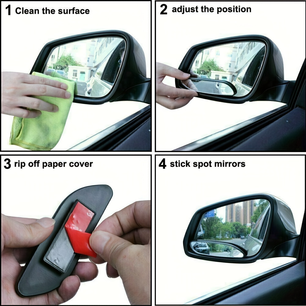 Espejo retrovisor de carro rotación ajustable 360 cristal HD