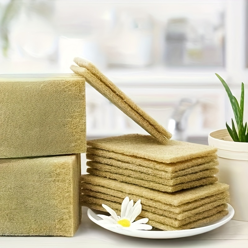 Coconut Fiber Scouring Pads - Non-scratch Sisal Cleaning Sponges For Dishes,  Pans, And Pots - Odor Free, , And Biodegradable - Temu