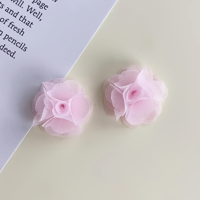 Diy Hair Accessories Yarn Flower Ornaments Chiffon Flower Temu