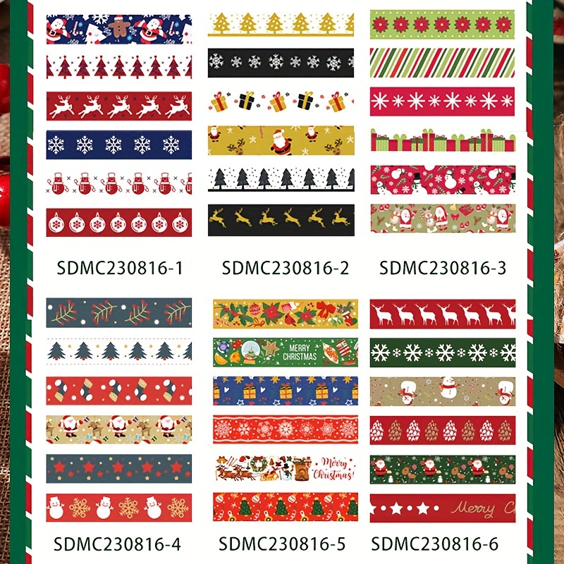 Tape - Christmas Decorative Washi Tape Set (6 Rolls)