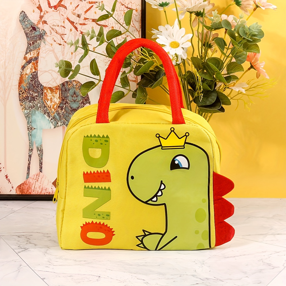 Cartoon Dinosaur Lunch Box Bag, Cute Bento Box Bag, Waterproof