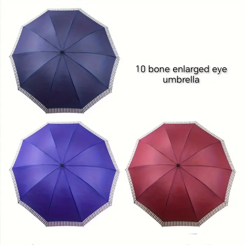 business mens umbrella double reinforced windproof rain umbrella 10 bone manual household three folding umbrella details 7