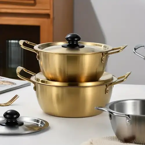 Korean Stainless Steel Ramen Pot - 9.4 Cooking Pot With Handle For