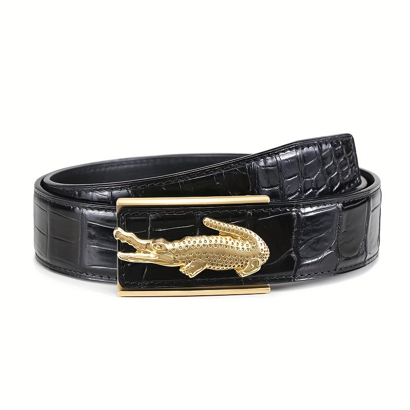 Men's Genuine Leather Belt Crocodile Pattern Belt Automatic Buckle