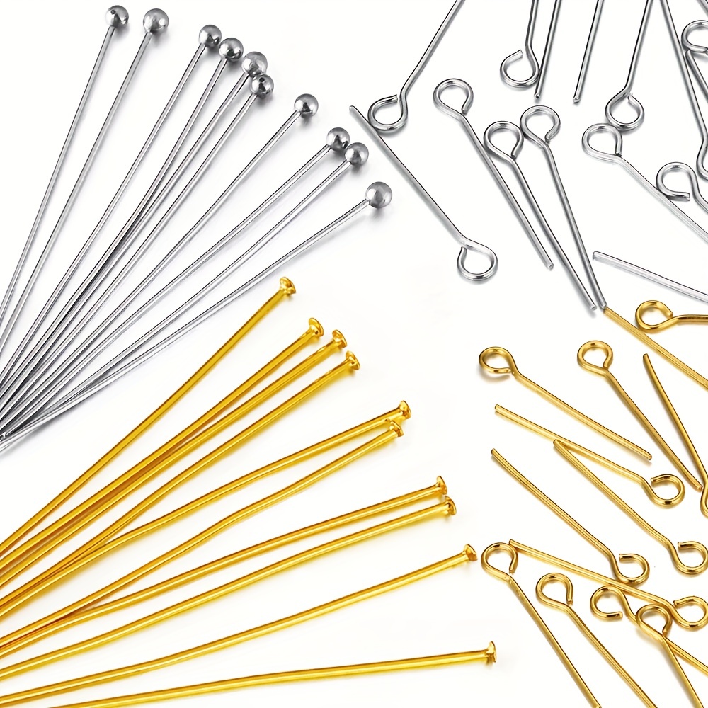 304 Stainless Steel Eye Pins Golden 9 Shape Pin Head Pins - Temu