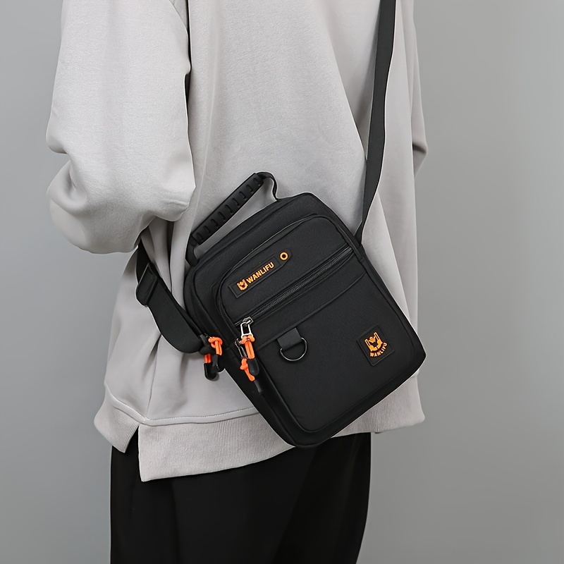 Men's Geometric Street Messenger Bag, Hard Shell Mobile Phone Box Silver  Shoulder Bag - Temu