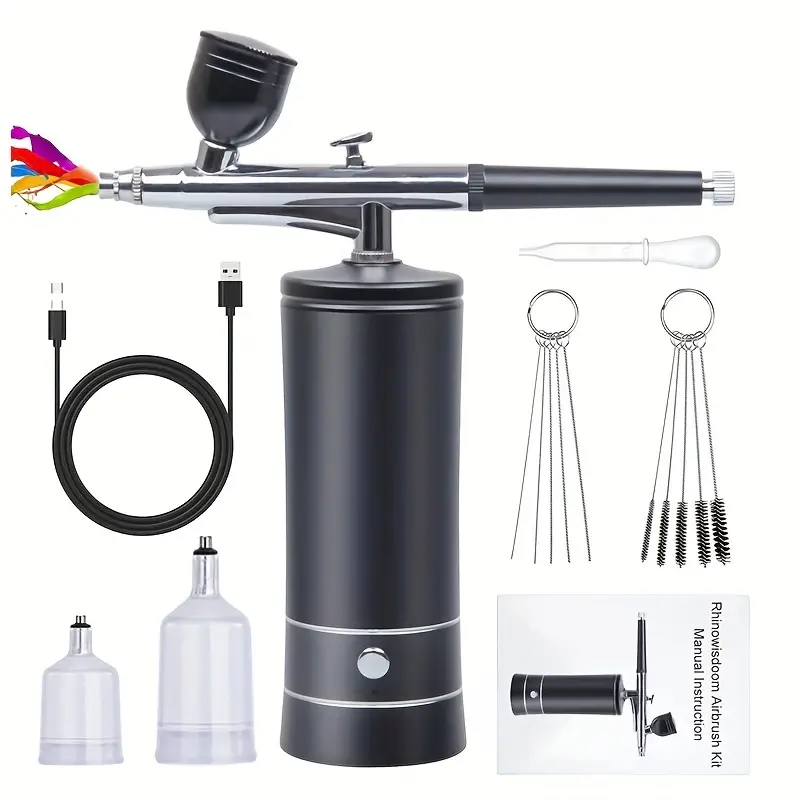 Mini Air Compressor Kit Air brush Paint Spray Gun Airbrush - Temu