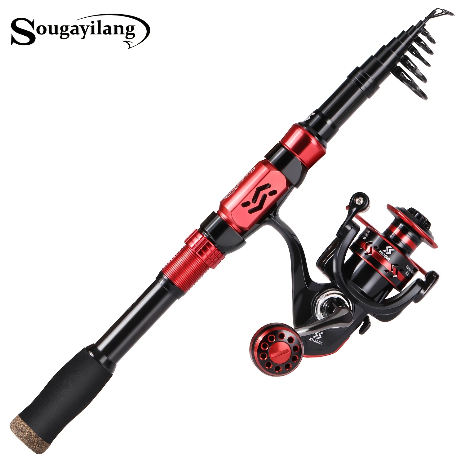 Sougayilang Telescopic Fishing Rod and Reel Combo - 12+1BB Spinning Reel  for Saltwater and Freshwater Fishing, Ideal for Travel and Easy Storage