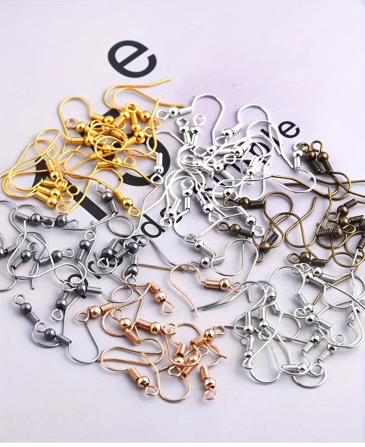 1Box, 100pcs, 2 Sizes, Earrings Hooks, Silvery Stainless Steel Ear Wires,  Hypoallergenic Ear Wire Connector Tone, For Jewelry Making DIY Dangle Earrin