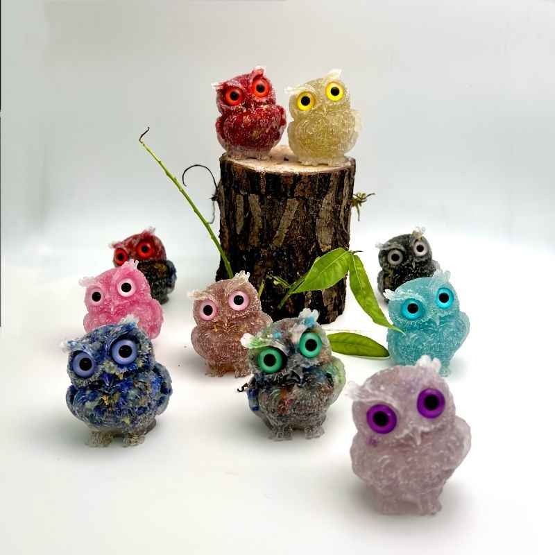 1pc Orgone Resin Crystal Chips Tumbled Stone Owl Statue Hand Carved Stone  Crystal Animal Figurines For Tabletop Healing Gemstone Home Decor Shelf  Table Desk Office Decoration Random | Don't Miss These Great