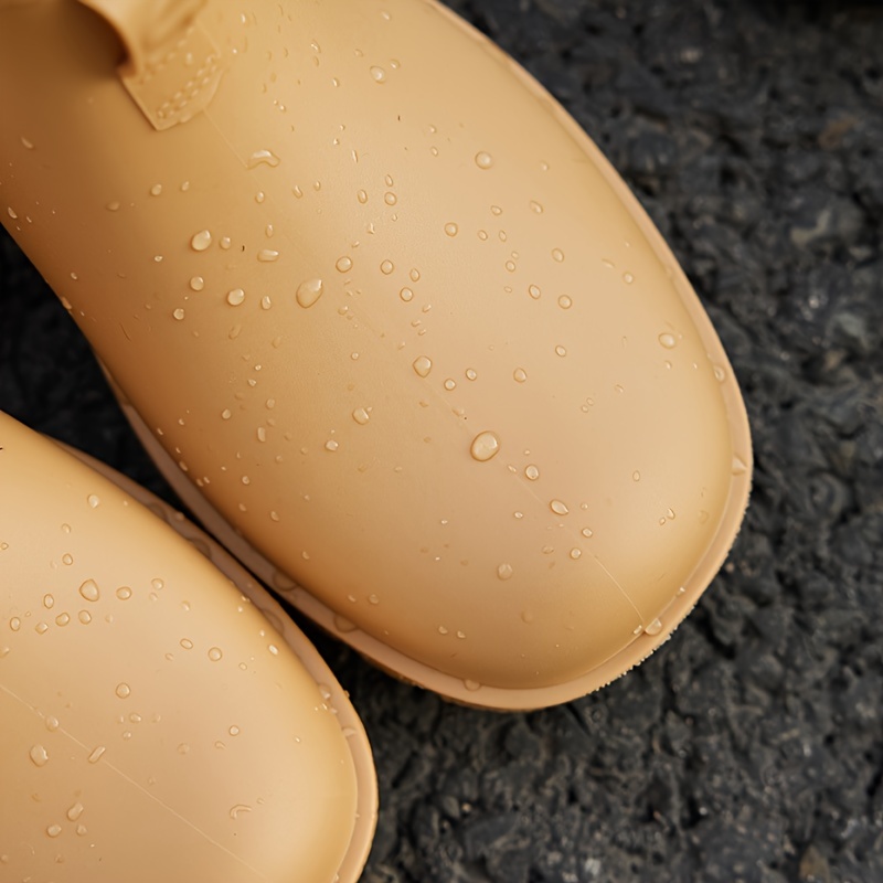 Women's Waterproof Medium Tube Rain Boots Solid Non slip Outdoor Rain Boots