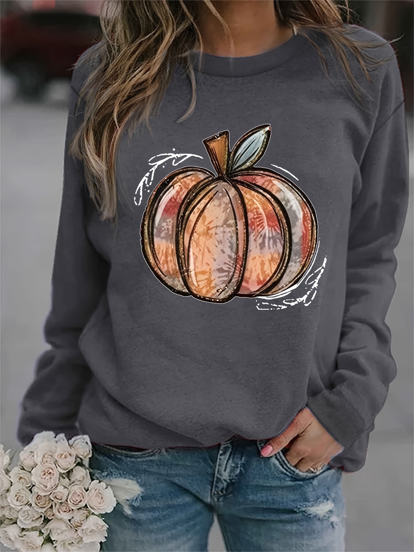 Womens shop pumpkin sweatshirt