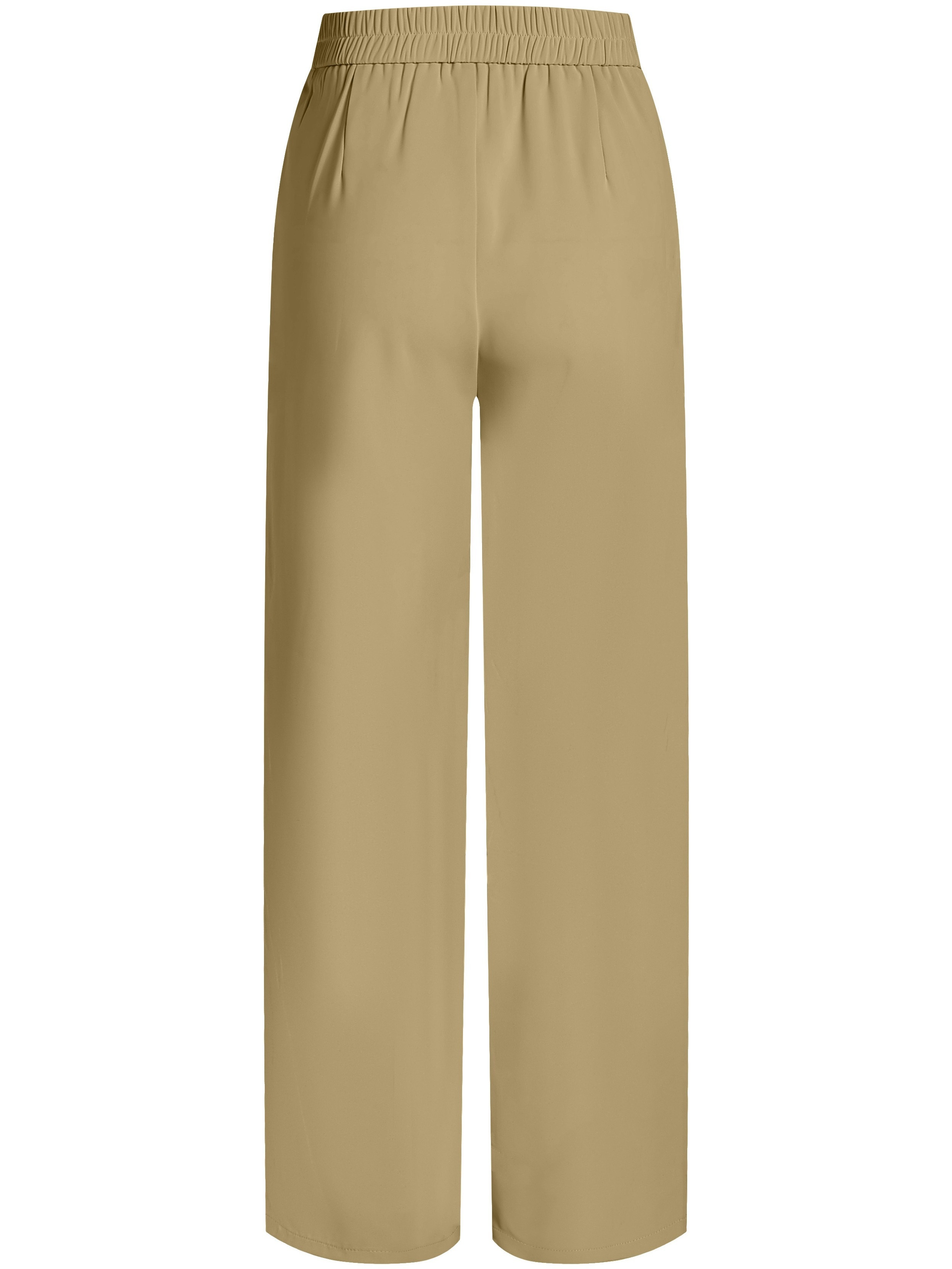 Pantalones De Cintura Elástica Sólida, Pantalones Elegantes De Pierna Recta  Para El Trabajo Y La Oficina, Ropa De Mujer