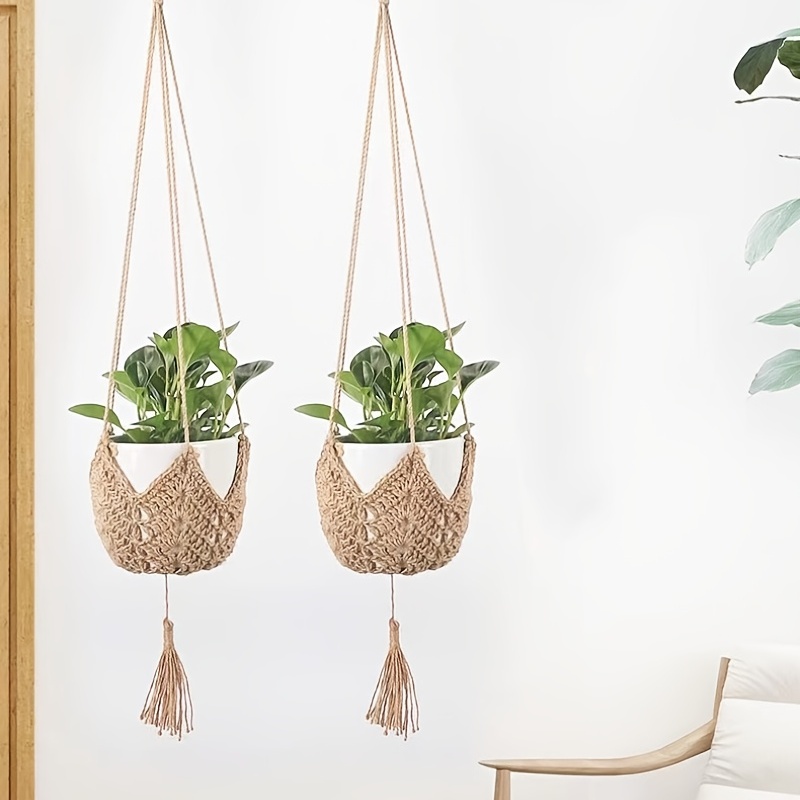 3pcs Guno Macrame Plant Hanger Hand Woven Boho Flowerpot Rack