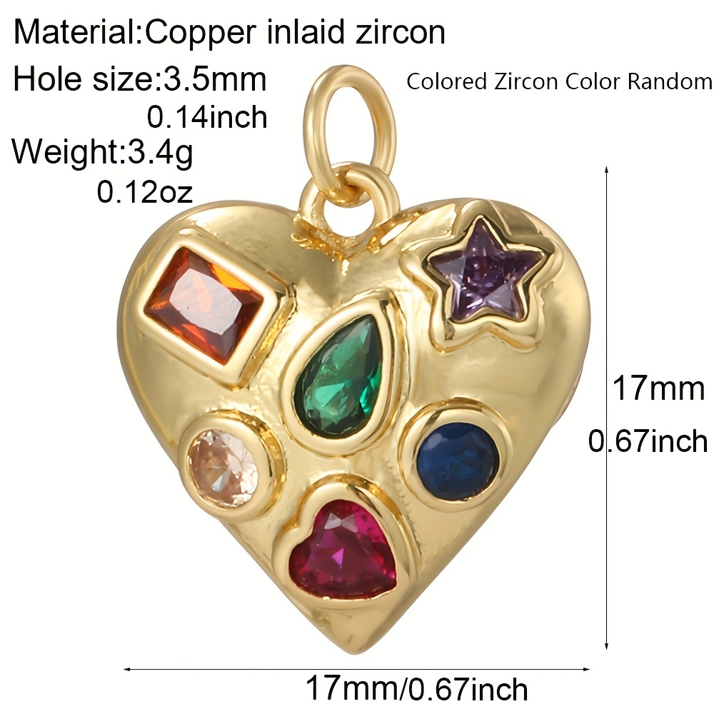 18k Golden Plated Copper Pendants Heart Star Moon Angel Wing - Temu