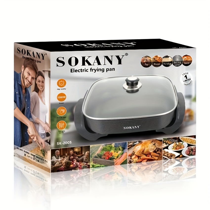 Sokany electric baking pan,inapika na kuchoma mishikaki n.k 1350W