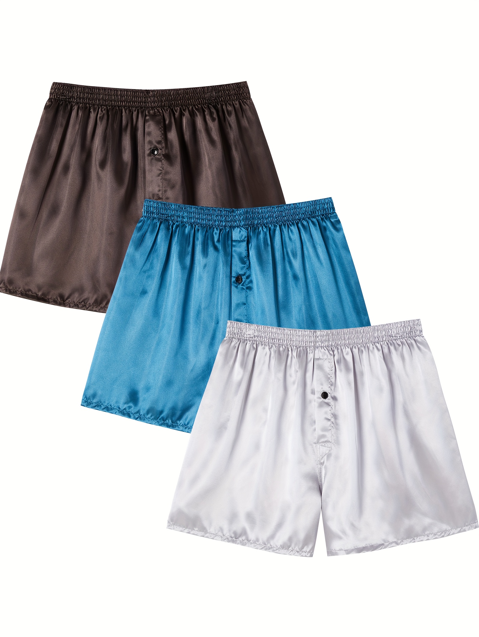 Men's Silk Sleepwear Boxer Shorts - Dove Grey - The Silk Lady