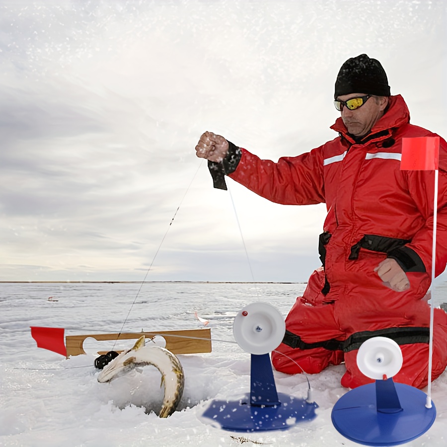 Ice Fishing Rod Flag Reel Ice Fishing Tip Triangle Base - Temu
