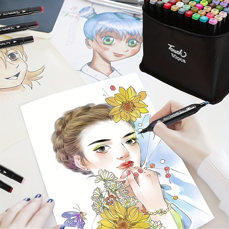 Manga Illustration Marker Set 8 Colored Art Markers for Anime 