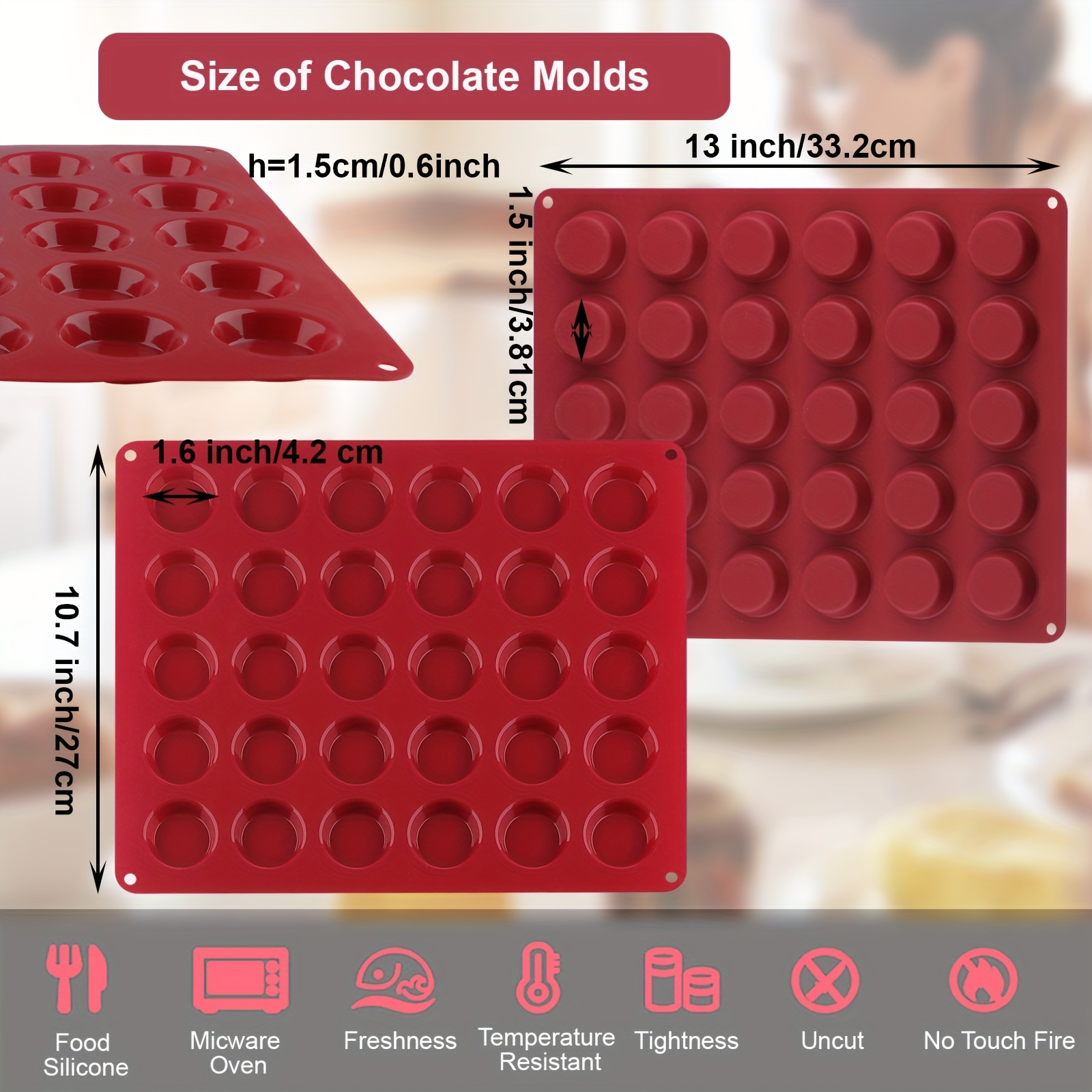 1pc, Silicone 6 Long Strip Chocolate Mold, Rectangular Chocolate