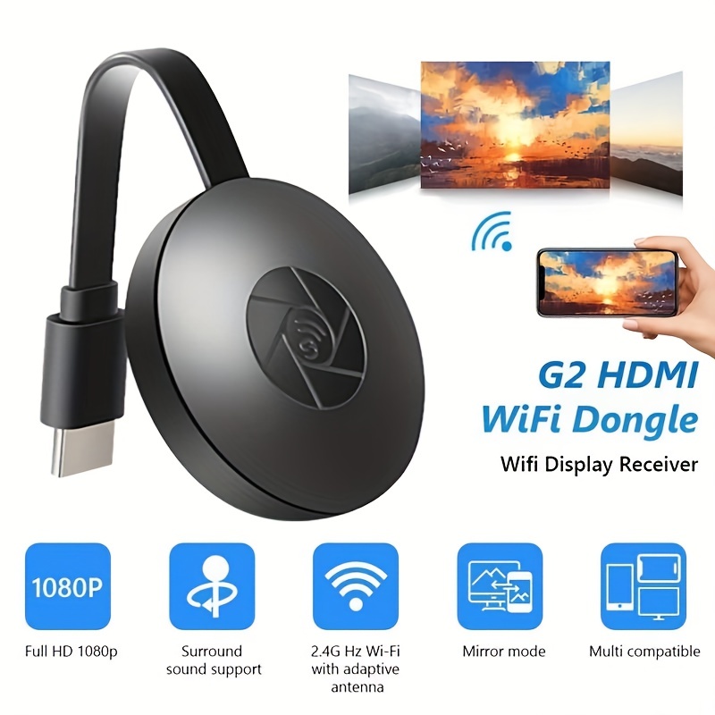 Chromecast G2 TV Streaming Wireless Miracast Airplay Google Chromecast HDMI Dongle Gift