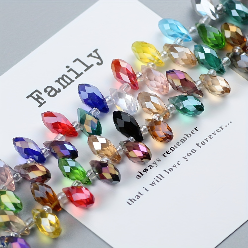 Side Hole Water Drop Shape Crystal Ab Color Glass Crystal - Temu