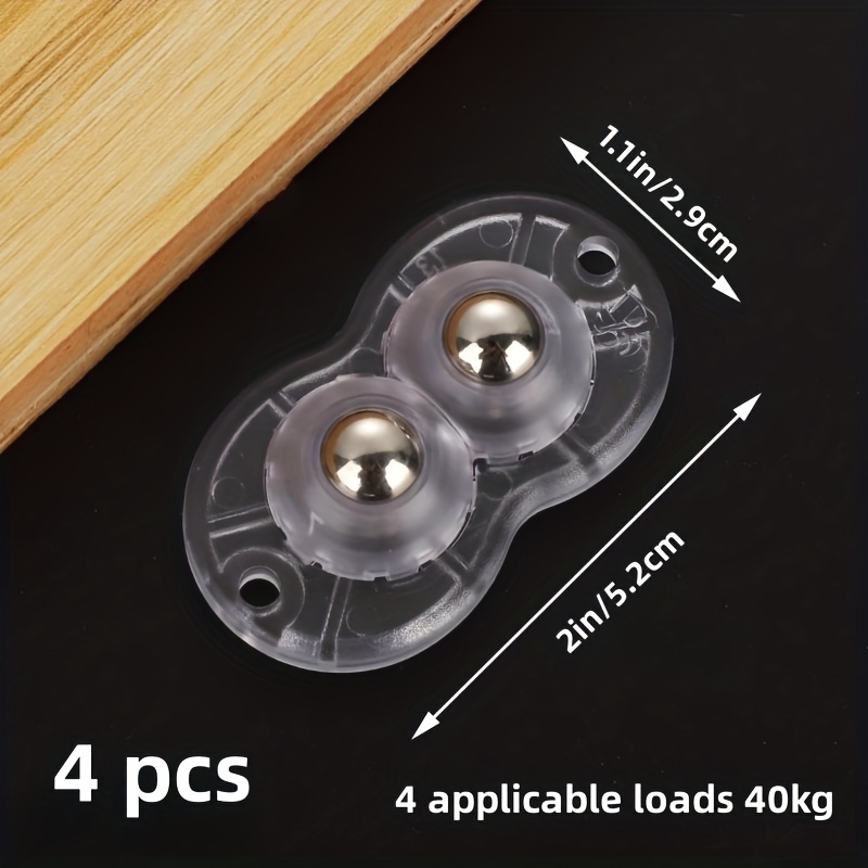 VILLCASE 16 pcs Paste The Universal Wheel Mini Brands Storage Adhesive  Wheels Caster Wheels for Small appliances Trash Plastic Wheels Stainless  Steel