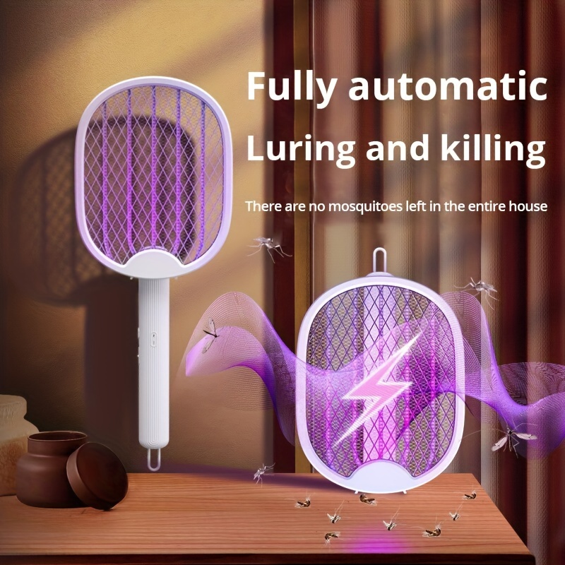 Raquette Anti-Moustiques Électrique Pliable, Piège à Insectes