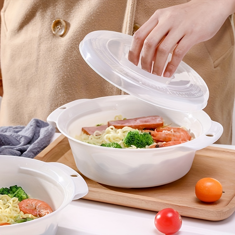 Microwave Soup Bowl With Lid And Handle Food grade Plastic - Temu