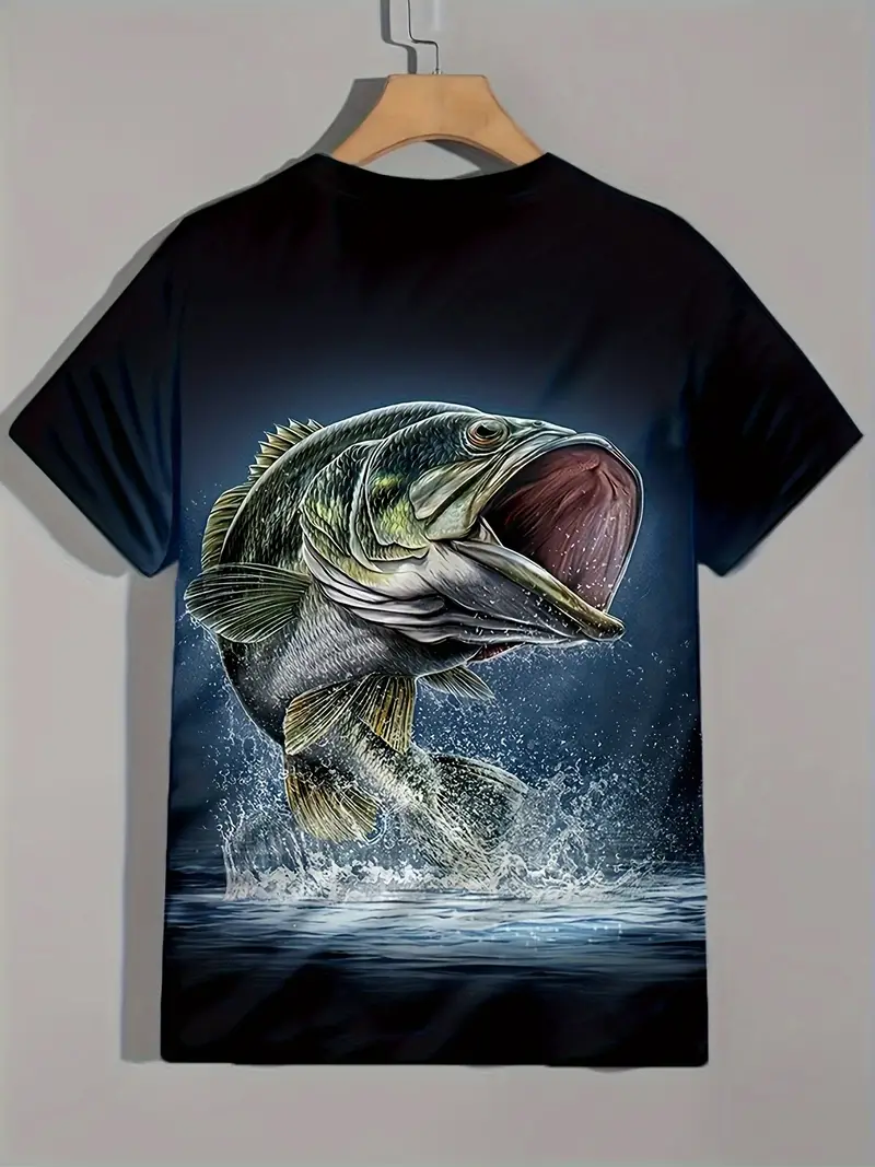 Men's Fishing Shirt BACK PRINT/ Unisex Short Sleeve Tee Outdoor