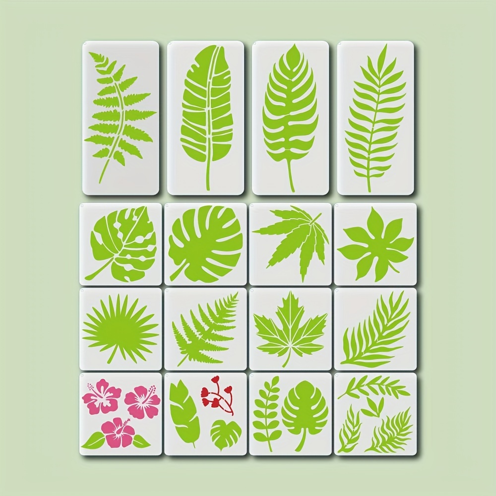  28 Pieces Leaf Stencils for Painting on Canvas Reusable Palm  Fern Turtle Tropical Leaf Stencil for Craft Drawing Template Stencil for  Wood Wall Paper Furniture DIY Scrapbooks Crafts Home Decor (