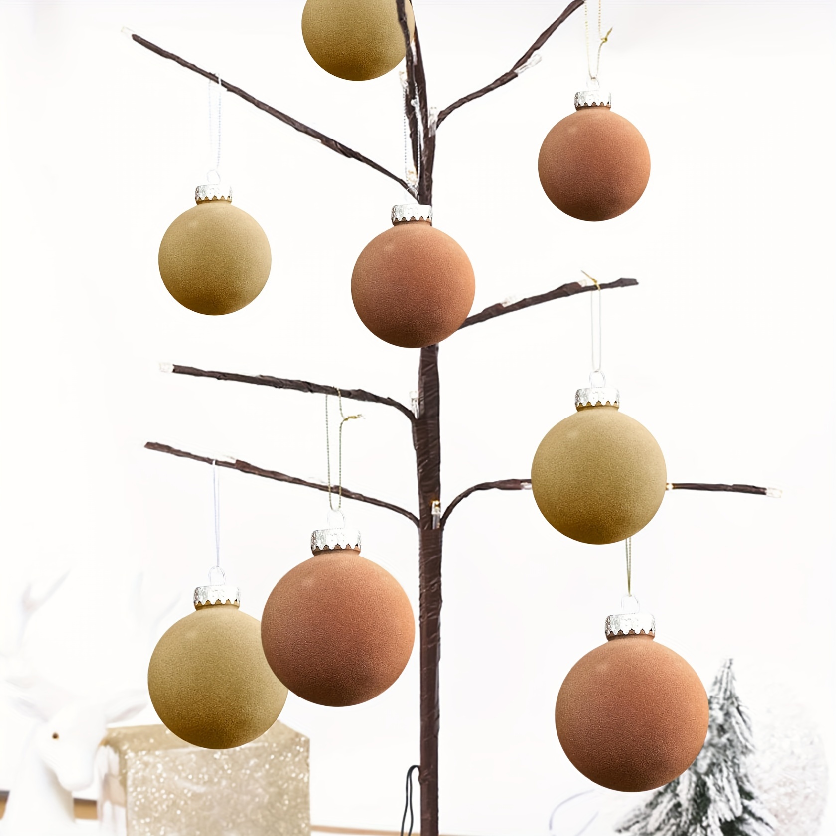  Velvet Christmas Balls,Christmas Tree Flocked Hanging Ornament  Set of 12,2.4 Christmas Baubles Shatterproof,Plastic Balls Decorative  Hanging Ornaments for Holiday : Home & Kitchen