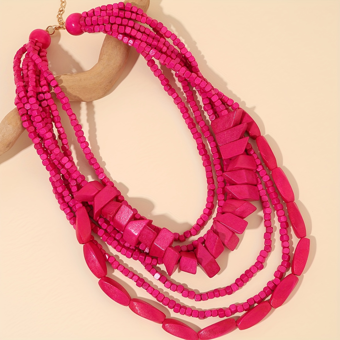 Bohemian Multilayer Seed Beaded Wrap Necklace Pink/Black Fashion Jewelry  For Women And Girls Bulk Shipping From Isang, $2.09