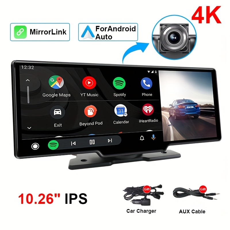 4k Built in Dvr + 1080p Camera Car Player For Android Auto - Temu Malaysia